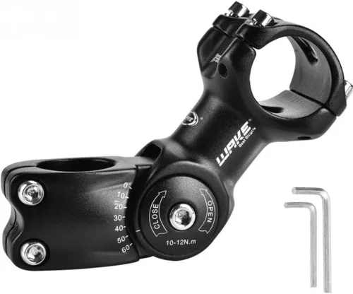 Vista 11 de CYSKY Vástago de bicicleta ajustable 31.8 25.4 3.543 in/4.331 in/5.118 in 0-60 grados ajustable MTB vástago de bicicleta elevador para bicicleta