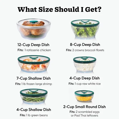 Vista 9 de Anyday - Set de 2 envases de vidrio para almacenamiento de alimentos con tapas de vidrio Set de preparación de comidas sin plástico Set