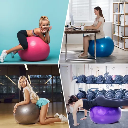 Vista 7 de Jerify Pelota de ejercicio de 10 piezas de pelota de pilates, pelota de yoga a granel para fitness, embarazo, parto, silla de bola de núcleo,