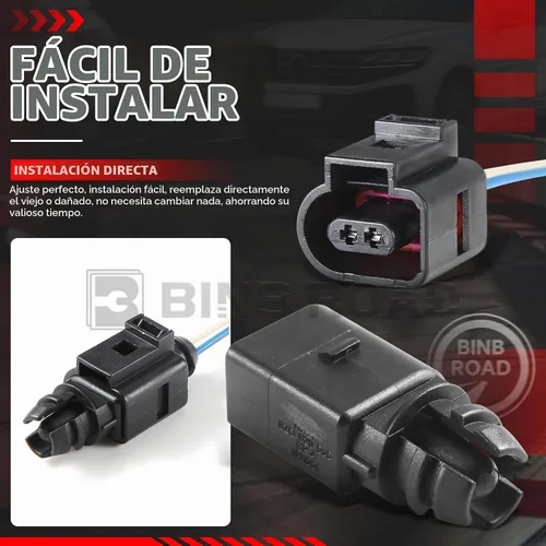 Vista 6 de Sensor de temperatura del aire ambiente exterior con enchufe compatible con Audi A4 A6 A7 Q5 Q7 compatible con VW Golf Jetta Passat