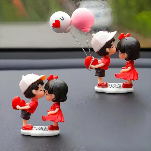Vista 11 de Adornos lindos para parejas, decoración de automóvil, dibujos animados lindos, figuras de acción para parejas, adorno de globo, decoración de globo
