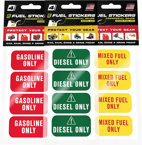 Vista 7 de Fuel Stickers - Etiquetas para diesel/gas Extreme Stick resistentes a la intemperie, fabricadas en Estados Unidos (4 etiquetas cada una, 12 en total)