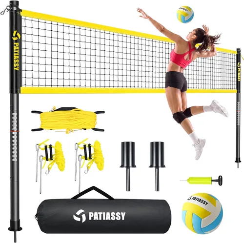 Vista 13 de Juego de red de voleibol portátil para exteriores, para patio trasero B-AZUL