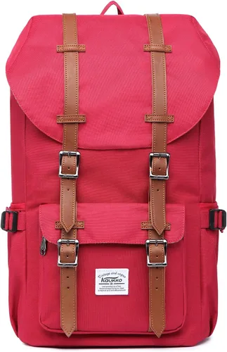 Vista 23 de KAUKKO Mochila de viaje para laptop, mochila al aire libre, mochila causal para 15.6 pulgadas (nailon negro)