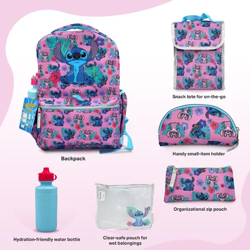 Vista 4 de Juego de mochila de 16 pulgadas para niñas y niños, mochila para niños de jardín de infancia y primaria con accesorios para la escuela, viajes