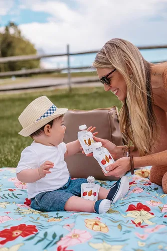 Vista 8 de White Leaf Provisions Alimentos biodinámicos y orgánicos para bebés, bolsas de puré de melocotón + avena sin azúcar para bebés, alimentos
