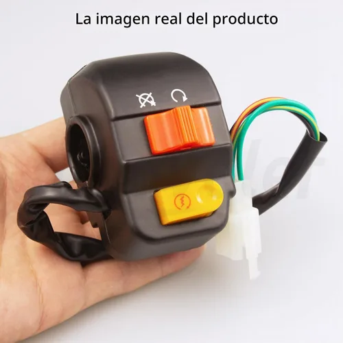 Vista 7 de Botón de interruptor de faros delanteros de montaje en manillar derecho de 7/8 pulgadas con interruptor de encendido, piezas de repuesto