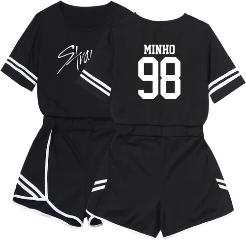 Vista 5 de DHSPKN Skz Merch - Conjunto de camiseta con soporte para camiseta y pantalones calientes, camiseta unisex Jisung Felix Minho Changbin