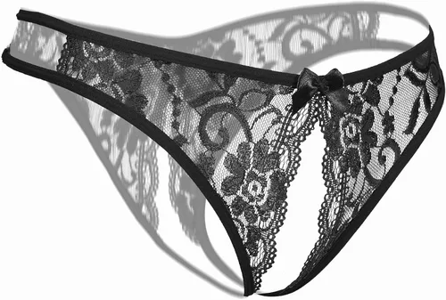 Vista 2 de Justgoo Tangas de encaje para mujer ropa interior con espalda en T