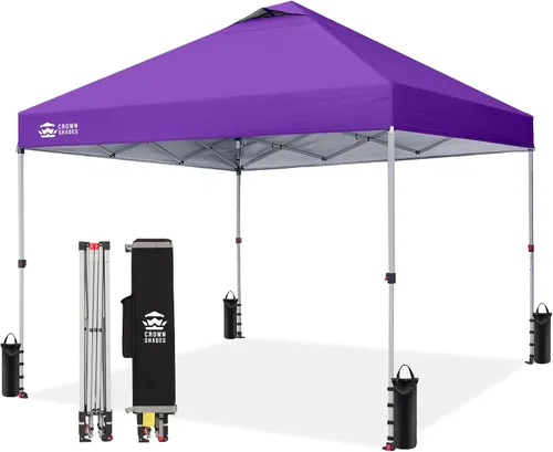 Vista 42 de CROWN SHADES Toldo desplegable de 8 x 8 pulgadas, tienda de campaña de playa con instalación CenterLok de un empuje, parasol fácil para exteriores
