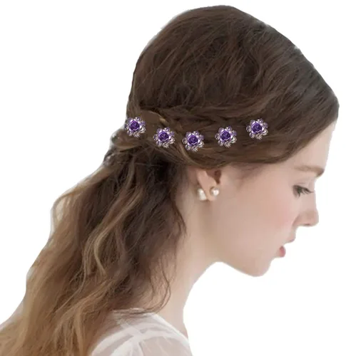 Vista 4 de inSowni Juego de 40 horquillas en forma de U con diamantes de imitación de rosas y 6 horquillas de perlas torcidas en caja de regalo para mujeres