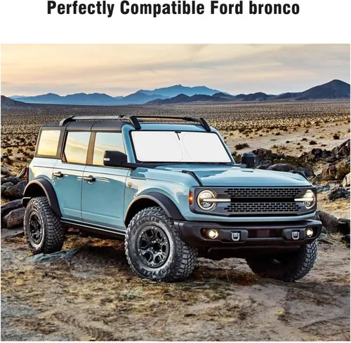 Vista 7 de Parasol para parabrisas de automóvil para bloquear los rayos UV, protector de visera solar, parasol para ventana delantera compatible con Bronco 2/4
