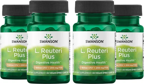 Vista 8 de Swanson L. Reuteri Probiótico Plus con L. Rhamnosus, L. Acidophilus y FOS Prebiótico Apoyo Digestivo - Promueve la Salud Intestinal con 7 mil