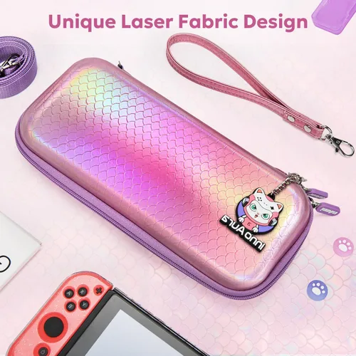 Vista 5 de innoAura - Funda para interruptor NS, juego de accesorios de interruptor 16 en 1 con funda de transporte para interruptor de sirena, funda