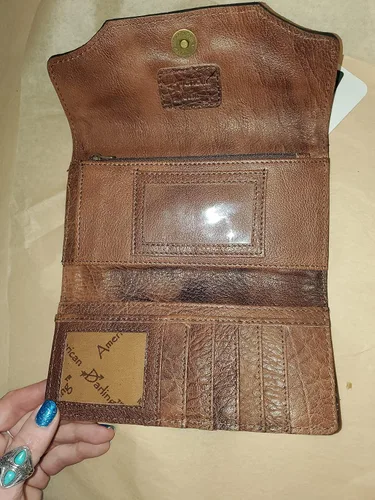 Vista 3 de American Darling Cartera de piel tallada a mano de 3.9 x 7.9in, para mujer, estilo occidental