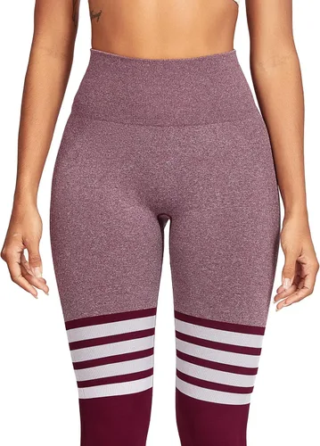 Vista 5 de SEASUM, Leggings de cintura alta con contorno de sonrisa, sin costuras, para entrenamiento, gimnasio, Yoga. Pantalones deportivos