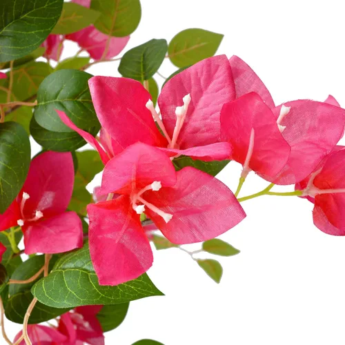 Vista 2 de Warmplants Árbol de buganvilla artificial de 6 pies con maceta blanca Rosa