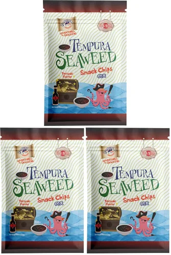 Vista 24 de Swashbuckle Snacks Patatas fritas crujientes de tempura calamar, sabor a queso, 0.95 onzas (0.95 oz), paquete de 5, fabricado en Japón, Otsumami