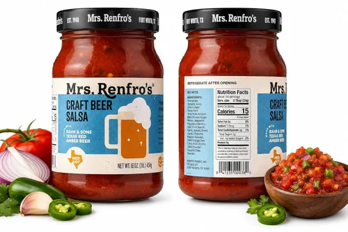 Vista 3 de Mrs Renfro Salsa Texas Rd cerveza artesanal, 16 onzas
