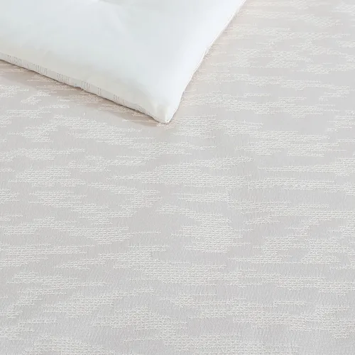 Vista 4 de Vera Wang - Juego de funda de edredón tamaño Queen, ropa de cama de algodón suave con sensación de tejido texturizado, cierre de botón y lazos