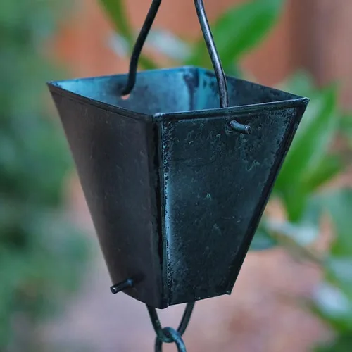 Vista 5 de Cadena de lluvia de copas cuadradas cónicas - Aluminio - 13 pies Alumino