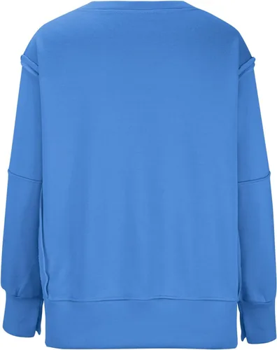 Vista 7 de Sudaderas de gran tamaño con cuello redondo para mujer, otoño, moda, manga abombada, color sólido, ajuste holgado, ropa de invierno Y2K