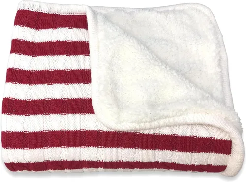 Vista 5 de Magnolia Cable Knit and Sherpa Baby Blanket (Beach Glass)