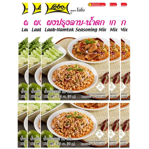 Vista 3 de Lobo Thai Laab Namtok Mezcla de condimentos, 1.06 onzas (paquete de 10)