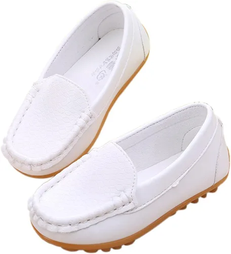 Vista 4 de Lonsoen - Mocasines de meter para niños y niñas, suaves y de vestir