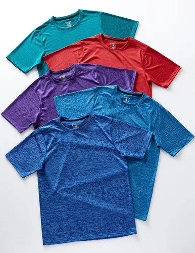 Vista 8 de Paquete de 5 camisetas de manga corta, con cuello redondo y de secado rápido para hombre, camisetas deportivas para correr, entrenar o ir al gimnasio