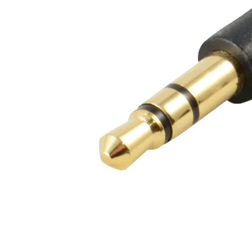 Vista 2 de Cable auxiliar de audio estéreo de 0.138 in en espiral de resorte, chapado en oro (3 pies)