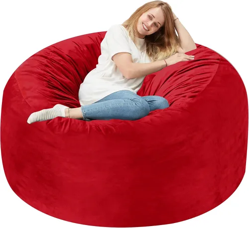 Vista 62 de Homguava - Sillón puff de 3 pies Sillón estilo puff grande de 3 pulgadas con relleno de espuma viscoelástica, sofá suave con funda de terciopelo