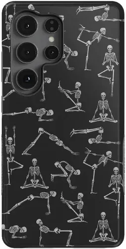 Vista 3 de Casely Funda para Galaxy S9 Postura de cadáver Yoga de esqueleto Diseño protector delgado esencial de doble capa