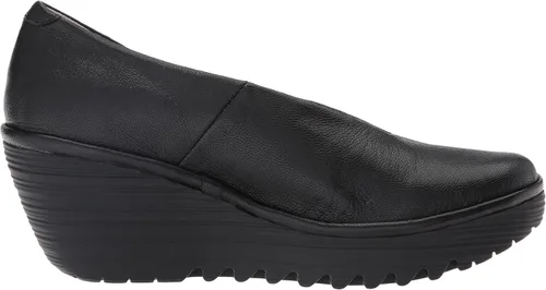 Vista 3 de FLY London Zapatos de tacón de cuña Yaz para mujer Negro (black Mousse)