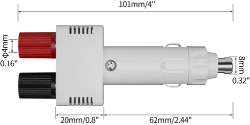 Vista 4 de Enchufe para encendedor de cigarrillos de 12 V a hembra Adaptador de cable de alimentación Kit de cable de extensión Pinzas de cocodrilo