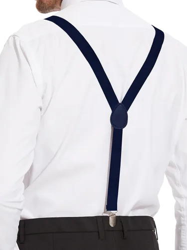 Vista 84 de habibee Color sólido para hombre en forma de Y con clips fuertes tirantes ajustables
