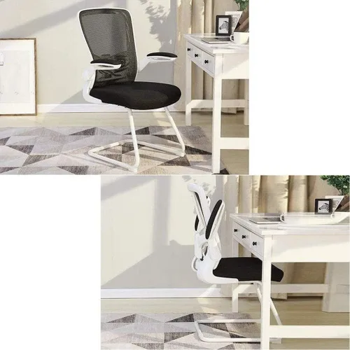Vista 3 de Silla de oficina ejecutiva ergonómica con respaldo medio y reposabrazos acolchados, altura ajustable del asiento