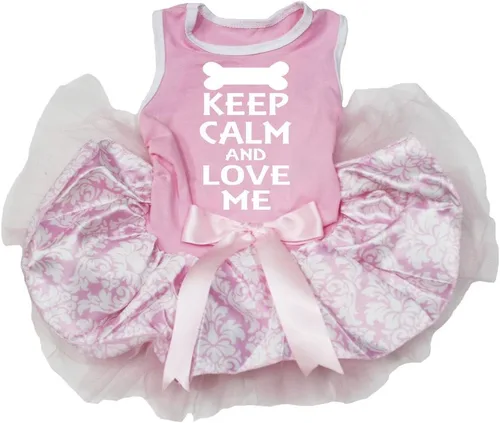 Vista 9 de Petitebella Keep Calm and Love Me - Vestido para cachorro (negro/dorado, talla XS)