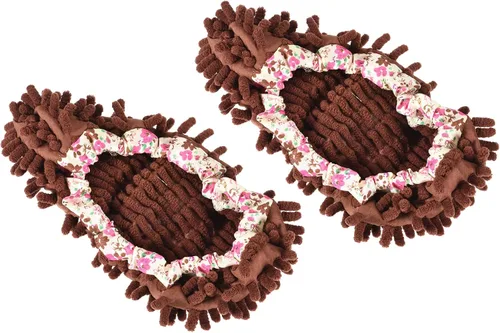 Vista 9 de M METERXITY 2 pares de fundas lavables de limpieza para zapatos, polvo de limpieza de suelos, pantuflas de microfibra de chenilla, para mopa de Azul