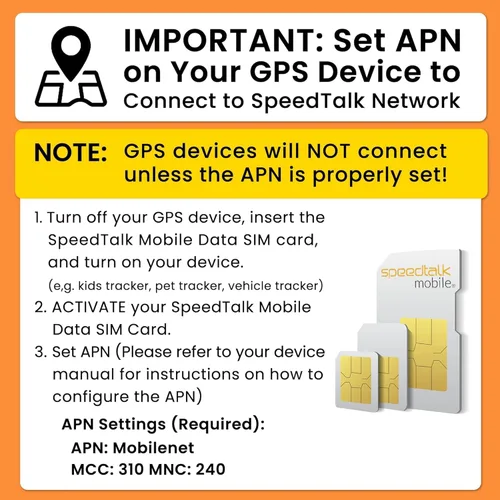 Vista 6 de Tarjeta SIM GSM SpeedTalk Mobile para Rastreadores GPS 5G 4G - Dispositivos de Rastreo para Mascotas, Niños, Personas Mayores y Vehículos - Servicio