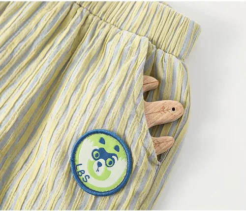 Vista 4 de LABISHU Pantalones deportivos de algodón con cintura elástica para niños pequeños