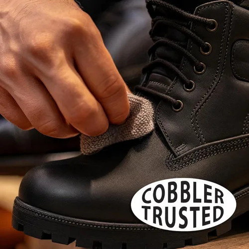 Vista 3 de JobSite Crema de cuero prémium para botas y zapatos, restaura, condiciona y pule - 3 onzas Negro