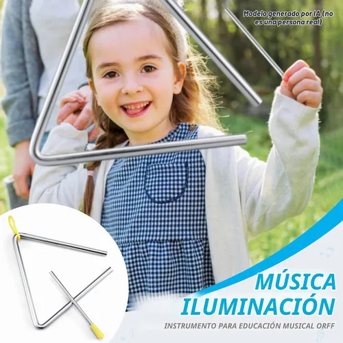 Vista 6 de TIPTAP Triángulo de percusión de mano, triángulo de acero musical de 6 pulgadas con golpeador, instrumento de percusión con sonido exquisito