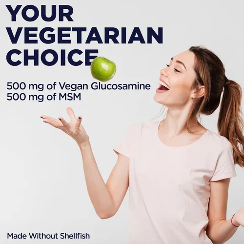 Vista 5 de KAL MSM y Glucosamina Vegetariana, Tableta (Btl-Plástico) 60ct