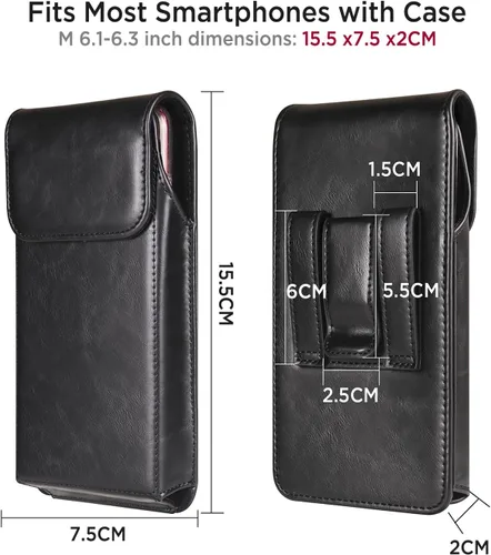 Vista 6 de Miimall Funda para teléfono celular para iPhone 17, 17 Pro 16, 16 Pro 15, 15 Pro 14, 14 Pro 13, 13 Pro 12, 12 Pro 11, 11Pro XR, funda de cuero