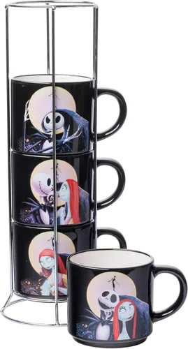 Vista 19 de Silver Buffalo Care Bears - Juego de tazas de cerámica con logotipo de corazón arcoíris, 4 unidades, 10 onzas