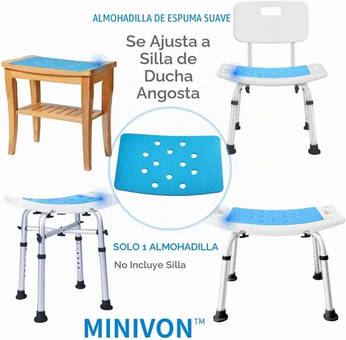 Vista 5 de Alfombrilla antideslizante para taburete de ducha, almohadilla para silla de ducha con respaldo adhesivo, cojín impermeable de secado rápido