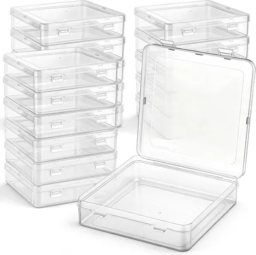 Vista 22 de 6 piezas de mini contenedores de almacenamiento de cuentas de plástico transparente para recolectar artículos pequeños, cuentas, joyas, tarjetas