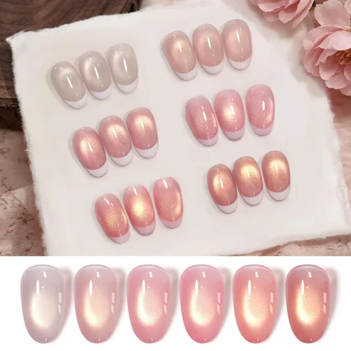 Vista 23 de Born Pretty - Esmalte de uñas de gel magnético 9D con purpurina reflectante, esmalte de gel holográfico de color gato magnético, juego de 7ml, 6