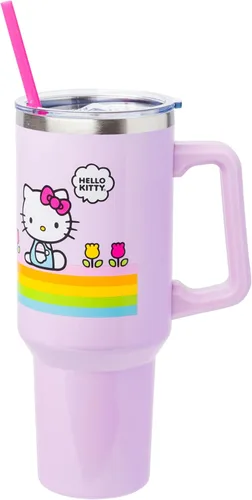Vista 34 de Silver Buffalo Betty Boop Core - Vaso de acero inoxidable con tapa para pajilla, tapa, popote y asa, 40 onzas
